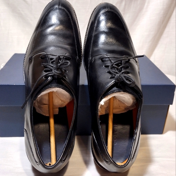 Cole Haan Lenox Hill Split-Toe Black Smooth Polished Leather Lace-Up Oxfords - Picture 12 of 14